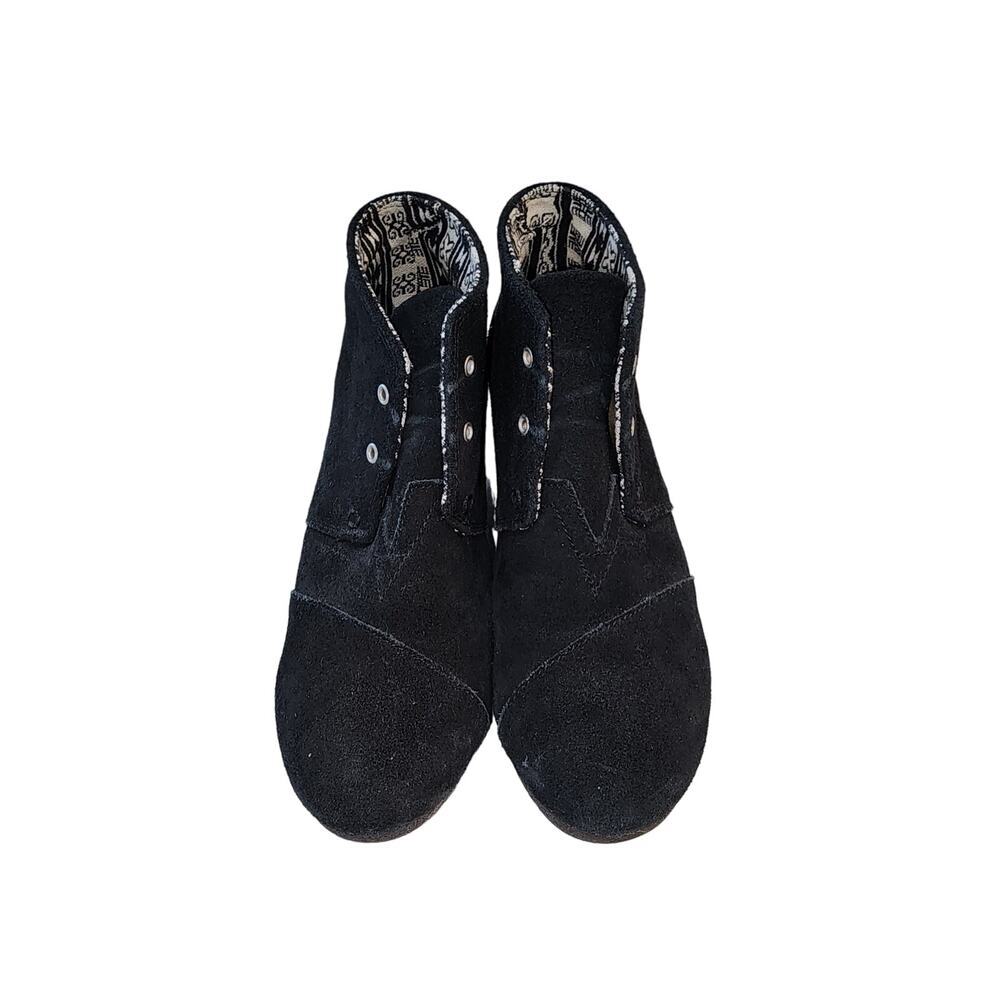 Tom's Black Wedge booties size 8